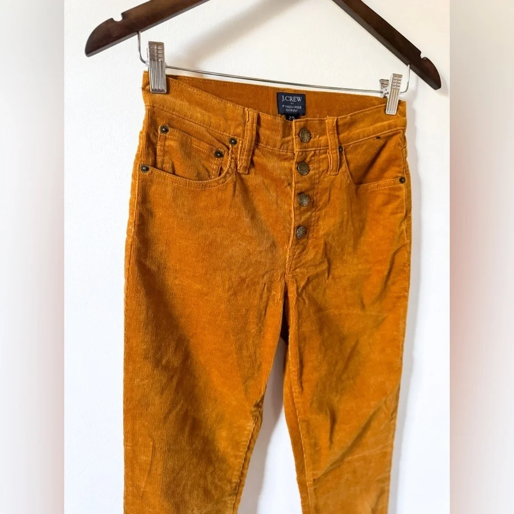 J Crew High Rise Button Fly Skinny Corduroy Pants